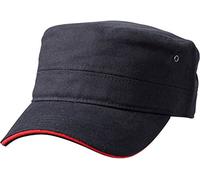 Myrtle Beach Sandwich Cap im Military-Stil aus robustem Baumwollcanvas (black/red)