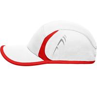 Myrtle Beach Unisex 4 Panel Niedrigprofil Lauf Kappe Sport Cap MB6544 white/red one size