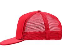 Myrtle Beach Unisex 5-Panel Mesh Kappe mit flachem Schild Netz Cap MB6207 red/red one size