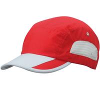 Myrtle Beach Unisex 5-Panel Microfaser Sport Kappe Cap MB6522 red/light grey one size