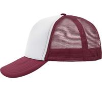5 Panel Polyester Mesh Cap "MB070" - myrtle beach White/Burgundy