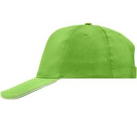 Myrtle Beach Unisex 5-Panel Promo Sandwich Kappe Klassische Cap MB6552 lime green/white one size