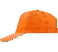 Myrtle Beach Unisex 5-Panel Promo Sandwich Kappe Klassische Cap MB6552 orange/white one size