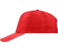 Myrtle Beach Unisex 5-Panel Promo Sandwich Kappe Klassische Cap MB6552 red/white one size