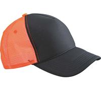 5 Panel Retro Mesh Cap "MB6550" - myrtle beach Black/Neon-Orange