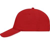 5 Panel Sandwich Cap "MB035" - myrtle beach Red/White