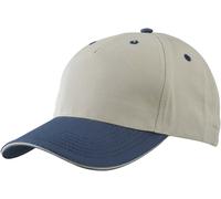 Myrtle Beach Unisex 5-Panel Sandwich Kappe Klassische Cap MB6526 beige/navy/beige one size
