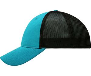 Myrtle Beach Unisex 6-Panel Elastic Fit Mesh Kappe Netz Cap MB6215 turquoise/black S/M (56/57 cm)