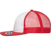 Myrtle Beach Unisex 6-Panel Flat Peak Kappe Flache Cap MB6240 white/red one size