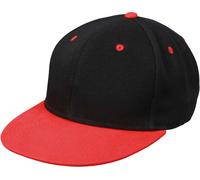 Myrtle Beach Unisex 6-Panel Pro Kappe Flache Cap MB6581 black/tomato one size