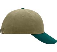 Myrtle Beach Unisex 6-Panel Raver Kappe Klassische Cap MB6111 beige/dark green 58 cm