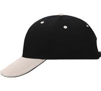 6 Panel Sandwich Cap "MB024" - myrtle beach Black/Beige/Black