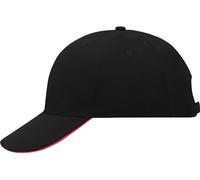 6 Panel Sandwich Cap "MB024" - myrtle beach Black/Red