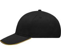 Light Brushed Sandwich Cap "MB6541" - myrtle beach Black/Gold-Yellow