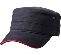 Military Sandwich Cap "MB6555" - myrtle beach Black/Red