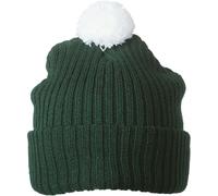 Myrtle Beach Unisex Strickmütze mit Pompon Bommel-Mütze MB7540 dark green/white one size