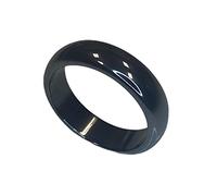 mysale24.de Damen und Herren Ring aus Hämatit Edelstein Steinring schmal rund schlicht dunkelgrau hochwertige Qualität (59 (18.8mm))