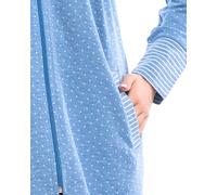 Mysanity Morgenmantel mit Kapuze aus Fleece Baumwolle, Jeansfarbe 1 St