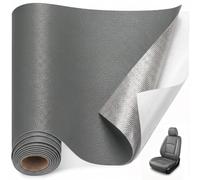 MYSHELL Kunstleder Selbstklebend Meterware, Leder Selbstklebend Reparatur Patch PU, Kunstleder Reparaturset für Sofa, Autositz, Möbel, Motorrad, Handtaschen (Grau, 40 x 100 cm)