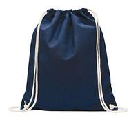 MyShirt 10er Pack Baumwoll Turnbeutel 38 x 46cm unbedruckt mit Kordelzug - 19 Farben - Jutebeutel Oeko-TEX® geprüft Gym Sack zum bemalen, Farbe:dunkelblau