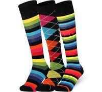 Mysocks Kniestrümpfe Damen Kniestrümpfe Herren - Unisex Knee High Socks Knie Strümpfe - Gekämmte Baumwolle Knie Strümpfe, 3 Paare Multi Design 04, 37-41