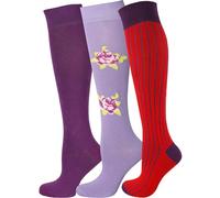 Mysocks Kniestrümpfe Damen Ringelsocken 3 Paar - Unisex Stützstrümpfe Damen Kniestrümpfe Herren - Reitsocken Knee High Socks Lange Socken Damen Karneval 37-41, Multi-Ebene-101