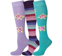 Mysocks Kniestrümpfe Damen Ringelsocken 3 Paar - Unisex Stützstrümpfe Damen Kniestrümpfe Herren - Reitsocken Knee High Socks Lange Socken Damen Karneval 37-41, Multi-Ebene-103