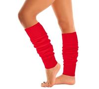 Mysocks Warme Stulpen Damen mit Wolle für Winter Flexibel Weich Beinstulpen Damen, Beinwärmer Kniestrümpfe wenn es Kalt ist, Rot