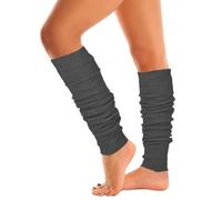 Mysocks Warme Stulpen Damen mit Wolle für Winter Flexibel Weich Beinstulpen Damen, Beinwärmer Kniestrümpfe wenn es Kalt ist, Anthrazit