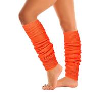 Mysocks Warme Stulpen Damen mit Wolle für Winter Flexibel Weich Beinstulpen Damen, Beinwärmer Kniestrümpfe wenn es Kalt ist, Neonorange