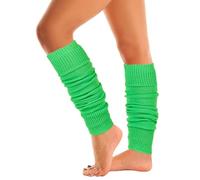 Mysocks Warme Stulpen Damen mit Wolle für Winter Flexibel Weich Beinstulpen Damen, Beinwärmer Kniestrümpfe wenn es Kalt ist, Neongrün