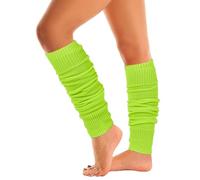Mysocks Warme Stulpen Damen mit Wolle für Winter Flexibel Weich Beinstulpen Damen, Beinwärmer Kniestrümpfe wenn es Kalt ist, Neongelb