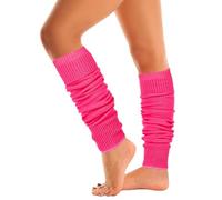 Mysocks Warme Stulpen Damen mit Wolle für Winter Flexibel Weich Beinstulpen Damen, Beinwärmer Kniestrümpfe wenn es Kalt ist, Neonrosa
