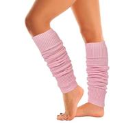 Mysocks Warme Stulpen Damen mit Wolle für Winter Flexibel Weich Beinstulpen Damen, Beinwärmer Kniestrümpfe wenn es Kalt ist, rosa gesprenkelter Glitzer