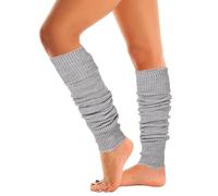 Mysocks Warme Stulpen Damen mit Wolle für Winter Flexibel Weich Beinstulpen Damen, Beinwärmer Kniestrümpfe wenn es Kalt ist, Grau