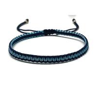 MYSTIC JEWELS - Armband Macrame - Kabbalah-Garn mit 2 Farben, Amulett, Schutz gegen böse Augen, Glück, Good Luck (Marineblau - Türkis)
