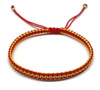 MYSTIC JEWELS - Armband Macrame - Kabbalah-Garn mit 2 Farben, Amulett, Schutz gegen böse Augen, Glück, Good Luck (Rot - Gelb)