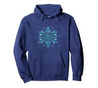 Mystische skurrige Kunst-Episodische Zeichnung mit floralem Schneeflocken-Motiv Pullover Hoodie