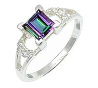 Mystischer Topas Edelstein Sterling Silber Handgefertigter Band Ring Geschenkartikel für Männer und Frauen in allen Größen Schmuck CRG1247AG3_(49 (15.6))