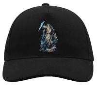 Mythical God Wielding Lightning bequeme Unisex gebürstete Baumwolle Baseball Trucker Cap mit Schnalle schwarz