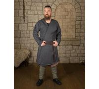 MYTHOLON Shapur Klappenrock Wolle anthrazit, Wikinger Tunika, Mittelalter, LARP