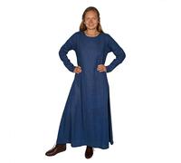 Mythrojan Helga Viking Leinenkleid für LARP SCA Renaissance Fair & Reenactment, Blau, Mittel