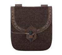 Mythrojan Leder Gürteltasche Mittelalter Original Ledertasche Kostüm Zubehör Beutel Wikinger Gürtel Münztasche, Canvas Brown, "8"" x 7"""
