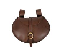 Mythrojan Mittelalter Wikinger Leder Gürteltasche LARP Renaissance Hüfttasche - braun
