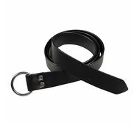Mythrojan Mittelalterlicher O Ring Gürtel Wikinger Ledergürtel mit 100% echtem Leder für Mittelalterveranstaltungen, LARP, Renaissance, Renfaire, Schwarz, 60" Long (Fits Waist 30 - 48")