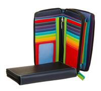 mywalit Unisex Large Double Zip Around Purse Accessory-Travel Wallet, Black/Pace