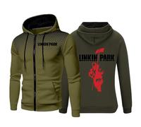 MYYLY Linkin Park Hoodie für Herren,langärmelig,Sweatshirts mit Reißverschluss,Sportjacke,lässiger Kapuzenpullover,modischer Jungen-Pullover,Trainingsanzug,neuartige Sport-Oberbekleidung,A-M