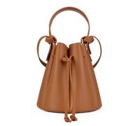 MYZCYBFC Blütenblatt handtasche retro kordelzug schulter messenger tasche einfache und modische segen tasche (Brown,Small)