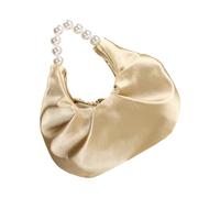 MZRAN Zusätzliche Schultertasche aus Satin, Stein-Detail, modifizierbarer Gürtel, Präferenzen für Frauen, morgens bis abends, Flexibilität, permanente Satintasche mit Stein-Intonation, gold, One Size