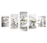 N/E DIY 5D Diamant malerei 5-Bilder 5D Diamond Painting Voll Gross Strass Stickerei kreuzstich Blume Wand Deko (95x45cm) (05)